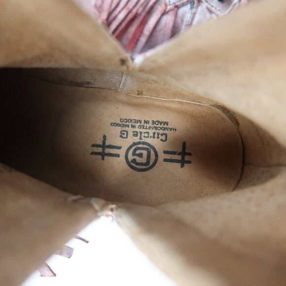 Circle G by Corral Purple Studded‎ Fringe Western Booties Size 9 - Picture 8 of 9